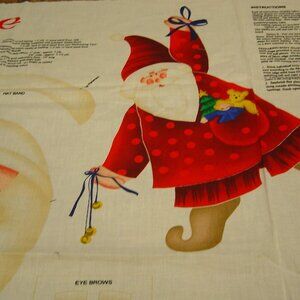 Spring Industries Susan Jill Hall fabric panel-Nick of Time Santa-Cut & Sew